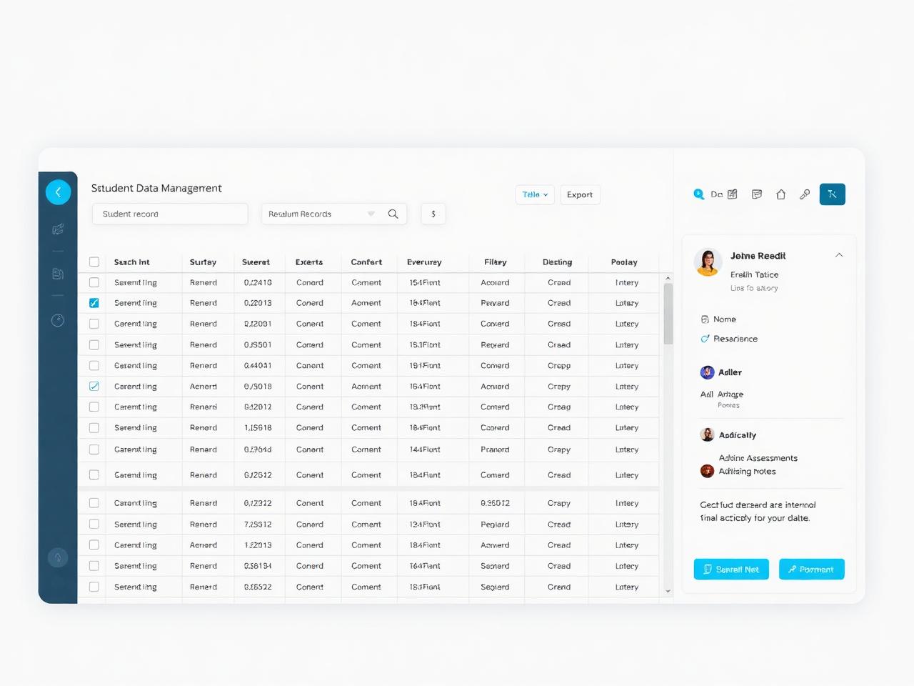 Student data management platform UI